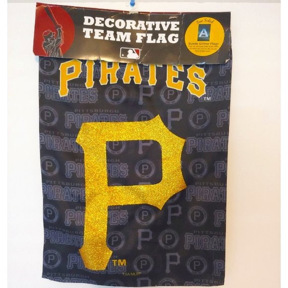 Pittsburgh Pirates Glitter 2 Sided Flag - Picture 1 of 5